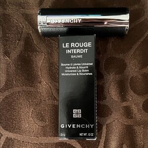 NEW Givenchy Le Rouge Interdit Baume in Black and Silver